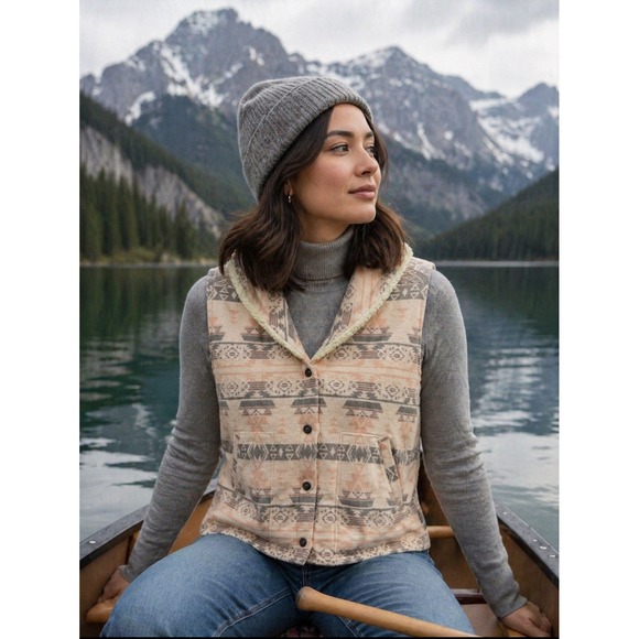 Duluth Trading Company Jackets & Blazers - Duluth Trading Co. Women's Festivest Southwest Pink Gray Aztec Print XL Vest